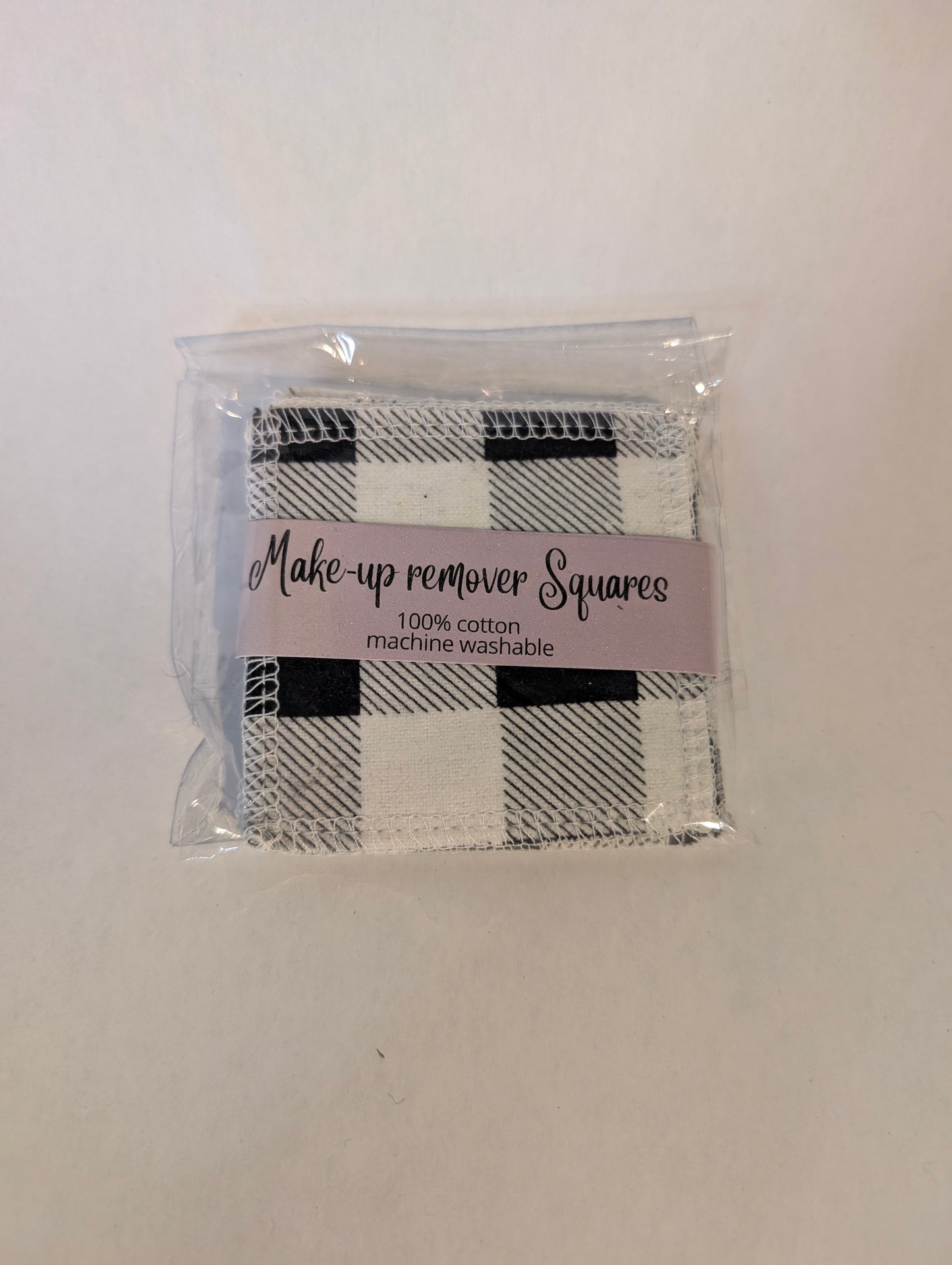 White and Black Plaid Makeup Remover Squares