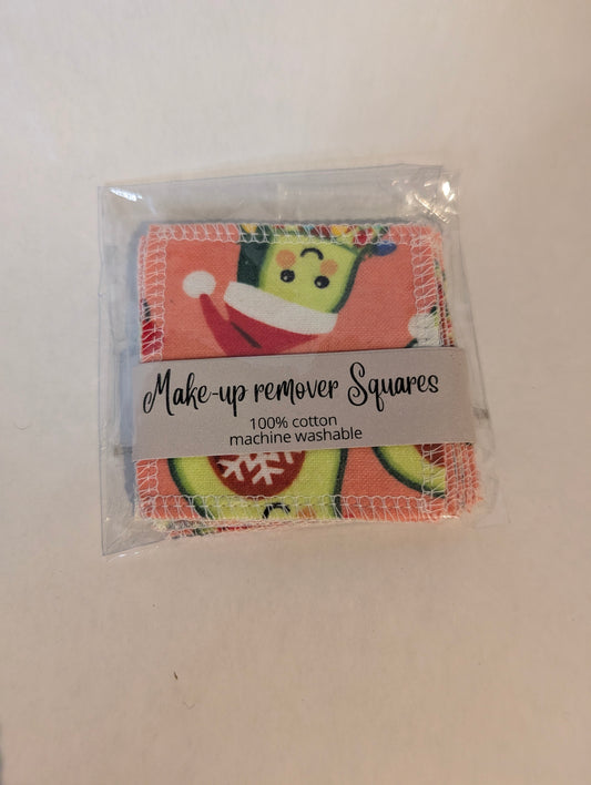 Christmas Avocado Reusable Makeup Remover Squares